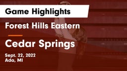 Forest Hills Eastern  vs Cedar Springs  Game Highlights - Sept. 22, 2022