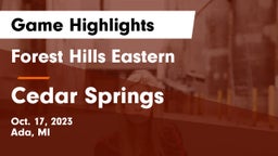 Forest Hills Eastern  vs Cedar Springs  Game Highlights - Oct. 17, 2023