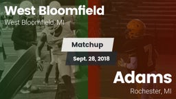 Matchup: West Bloomfield vs. Adams  2018
