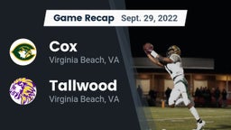 Recap: Cox  vs. Tallwood  2022