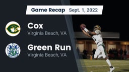 Recap: Cox  vs. Green Run  2022