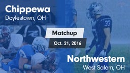 Matchup: Chippewa vs. Northwestern  2016