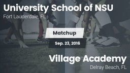 Matchup: University School NS vs. Village Academy  2016