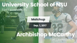 Matchup: University School NS vs. Archbishop McCarthy  2017