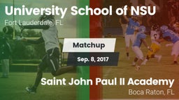 Matchup: University School NS vs. Saint John Paul II Academy 2017
