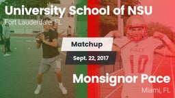 Matchup: University School NS vs. Monsignor Pace  2017