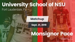 Matchup: University School NS vs. Monsignor Pace  2018