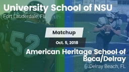 Matchup: University School NS vs. American Heritage School of Boca/Delray 2018