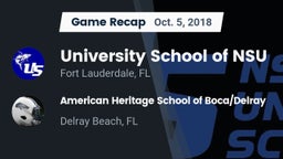 Recap: University School of NSU vs. American Heritage School of Boca/Delray 2018