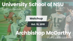 Matchup: University School NS vs. Archbishop McCarthy  2018