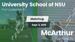 Matchup: University School NS vs. McArthur  2019