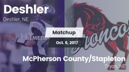 Matchup: Deshler vs. McPherson County/Stapleton 2017