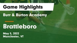 Burr & Burton Academy  vs Brattleboro Game Highlights - May 5, 2022