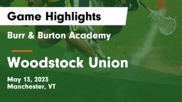 Burr & Burton Academy  vs Woodstock Union  Game Highlights - May 13, 2023