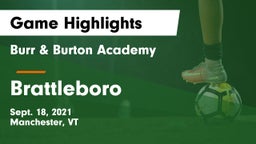 Burr & Burton Academy  vs Brattleboro Game Highlights - Sept. 18, 2021