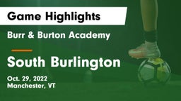 Burr & Burton Academy  vs South Burlington  Game Highlights - Oct. 29, 2022