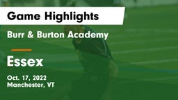 Burr & Burton Academy  vs Essex  Game Highlights - Oct. 17, 2022