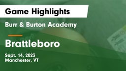 Burr & Burton Academy  vs Brattleboro  Game Highlights - Sept. 14, 2023