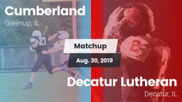Matchup: Cumberland vs. Decatur Lutheran  2019
