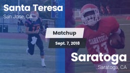 Matchup: Santa Teresa High vs. Saratoga  2018