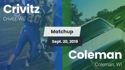 Matchup: Crivitz vs. Coleman  2019