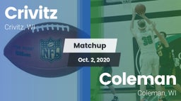 Matchup: Crivitz vs. Coleman  2020
