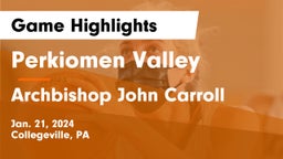 Perkiomen Valley  vs Archbishop John Carroll  Game Highlights - Jan. 21, 2024
