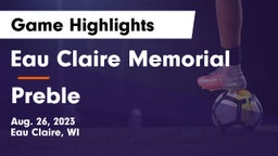 Eau Claire Memorial  vs Preble  Game Highlights - Aug. 26, 2023