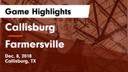 Callisburg  vs Farmersville  Game Highlights - Dec. 8, 2018