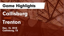 Callisburg  vs Trenton  Game Highlights - Dec. 15, 2018