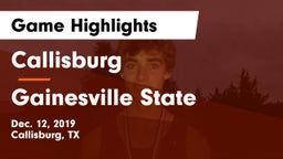 Callisburg  vs Gainesville State  Game Highlights - Dec. 12, 2019