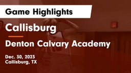 Callisburg  vs Denton Calvary Academy Game Highlights - Dec. 30, 2023
