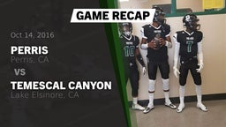 Recap: Perris  vs. Temescal Canyon  2016