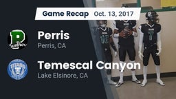 Recap: Perris  vs. Temescal Canyon  2017