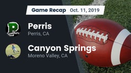 Recap: Perris  vs. Canyon Springs  2019