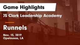 JS Clark Leadership Academy  vs Runnels  Game Highlights - Nov. 15, 2019