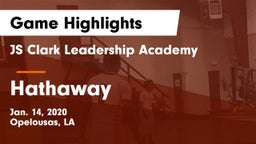 JS Clark Leadership Academy  vs Hathaway  Game Highlights - Jan. 14, 2020