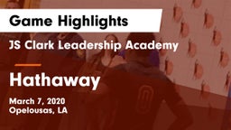 JS Clark Leadership Academy  vs Hathaway Game Highlights - March 7, 2020