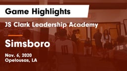 JS Clark Leadership Academy  vs Simsboro  Game Highlights - Nov. 6, 2020