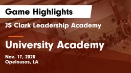 JS Clark Leadership Academy  vs University Academy Game Highlights - Nov. 17, 2020