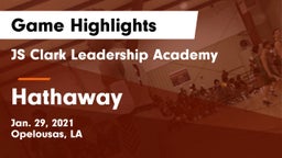 JS Clark Leadership Academy  vs Hathaway  Game Highlights - Jan. 29, 2021