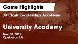 JS Clark Leadership Academy  vs University Academy Game Highlights - Nov. 30, 2021