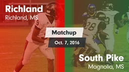Matchup: Richland vs. South Pike  2016
