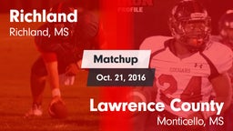 Matchup: Richland vs. Lawrence County  2016