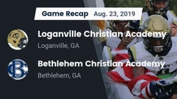 Recap: Loganville Christian Academy  vs. Bethlehem Christian Academy  2019