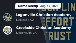 Recap: Loganville Christian Academy  vs. Creekside Christian Academy 2022