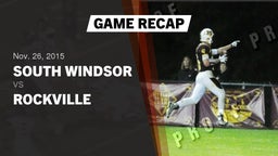 Recap: South Windsor  vs. Rockville  - Boys Varsity Football 2015