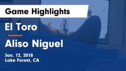 El Toro  vs Aliso Niguel  Game Highlights - Jan. 12, 2018