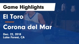 El Toro  vs Corona del Mar  Game Highlights - Dec. 22, 2018
