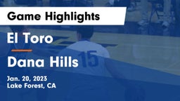 El Toro  vs Dana Hills  Game Highlights - Jan. 20, 2023